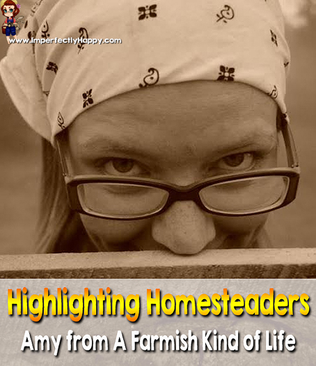 Highlighting Homesteaders - Amy of A Farmish Kind of Life. This weekly series introducesd you to homesteaders, backyard farmers, urban farmers and homesteaders with acres. Join me every Friday| ImperfectlyHappy.com