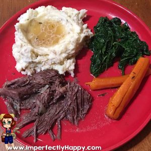 Pressure Cooker Herb Infused Pot Roast - Made with the Instant Pot. Melt in your mouth delicious! |ImperfectlyHappy.com