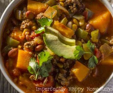 Butternut Squash Chili Recipe - fast, hearty and healthy. Delicious!