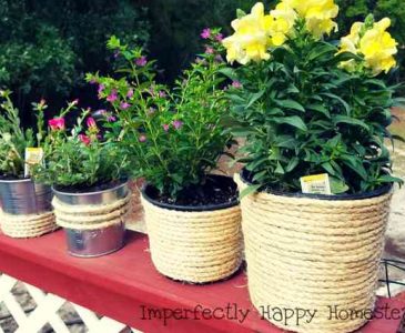 Easy to Make DIY Twine Wrapped Potted Planters