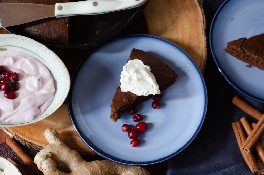 Serve your homemade gingerbread with whipped cream.