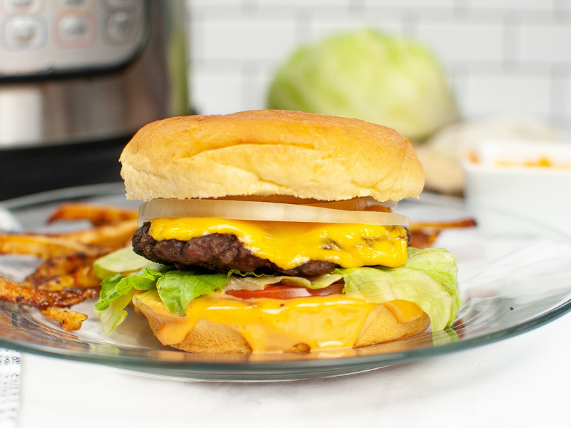 Copycat In N Out Burger Recipe Finished with Fries