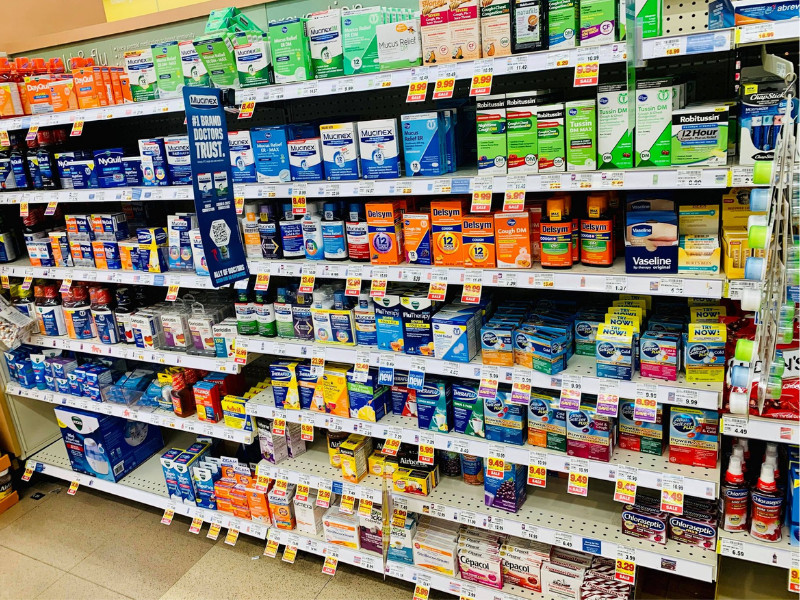 How to Stock Your Home Pharmacy - grocery store shelves