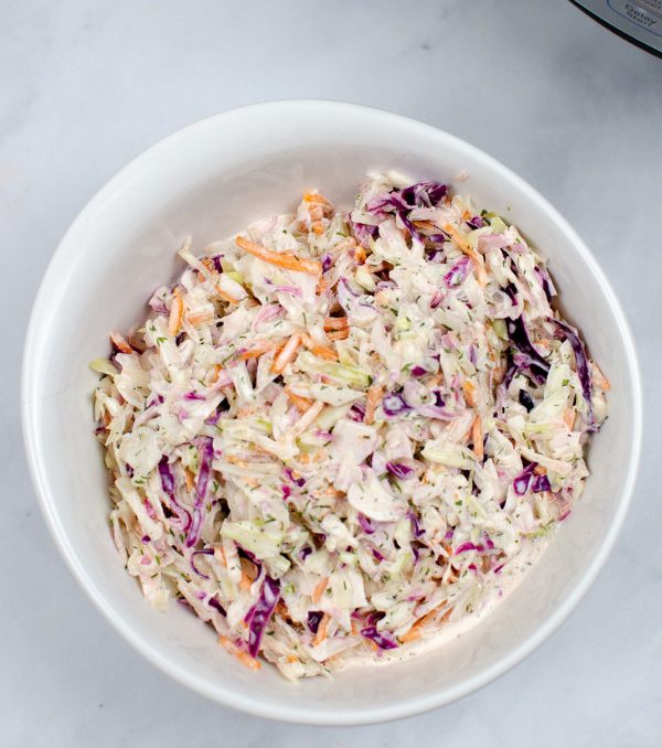 Coleslaw to garnish the pulled pork from the Instant Pot