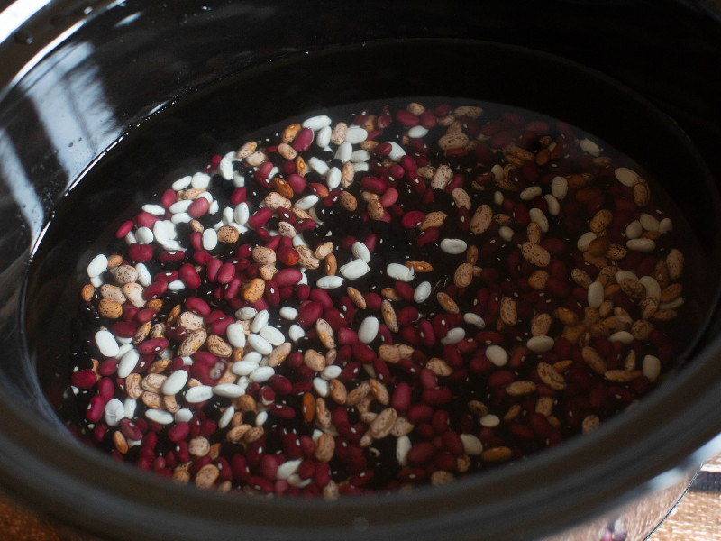 Cooking dry soup mix in the crock pot.