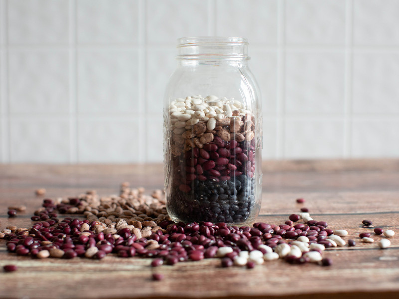 Dry Bean Soup Mix Recipe in Mason Jar in layers