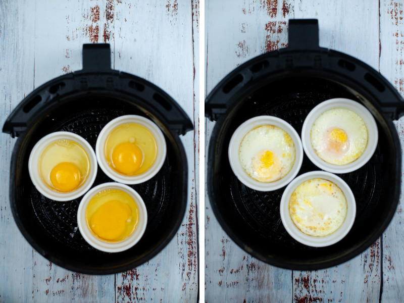 Air Fryer Eggs Benedict Recipe - eggs in the air fryer
